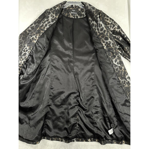 Dennis Basso Jacket Small Animal Print Long Raincoat Womens - Picture 2 of 6